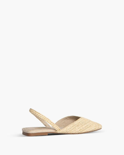 BRAIDED FLAT SLINGBACK IN NATURAL-Flats-CORINA- Pointure.AE