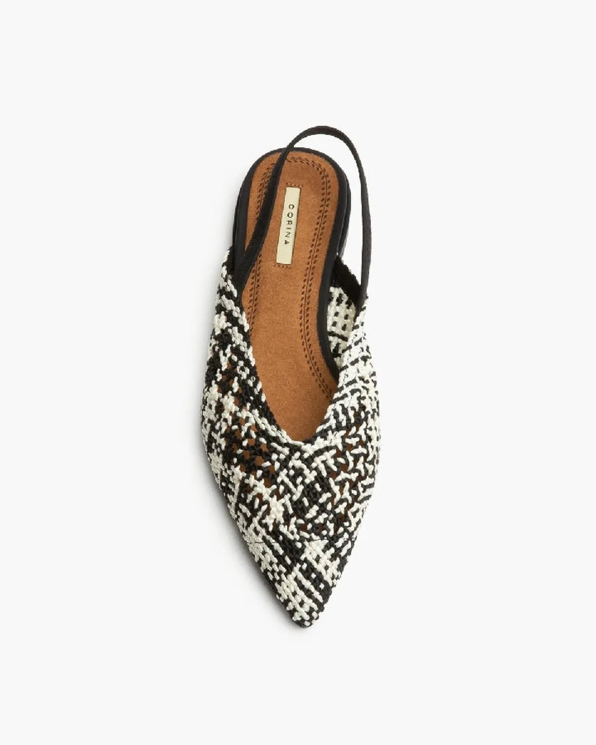 BRAIDED FLATS IN BLACK AND WHITE-Flats-CORINA- Pointure.AE