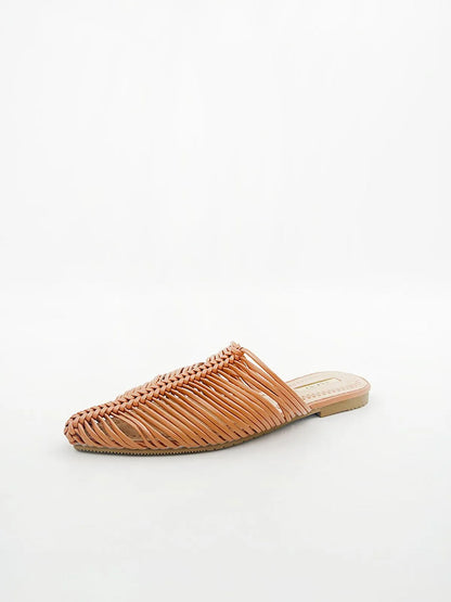 BRAIDED MULE IN HAVANE-Slippers-CORINA- Pointure.AE