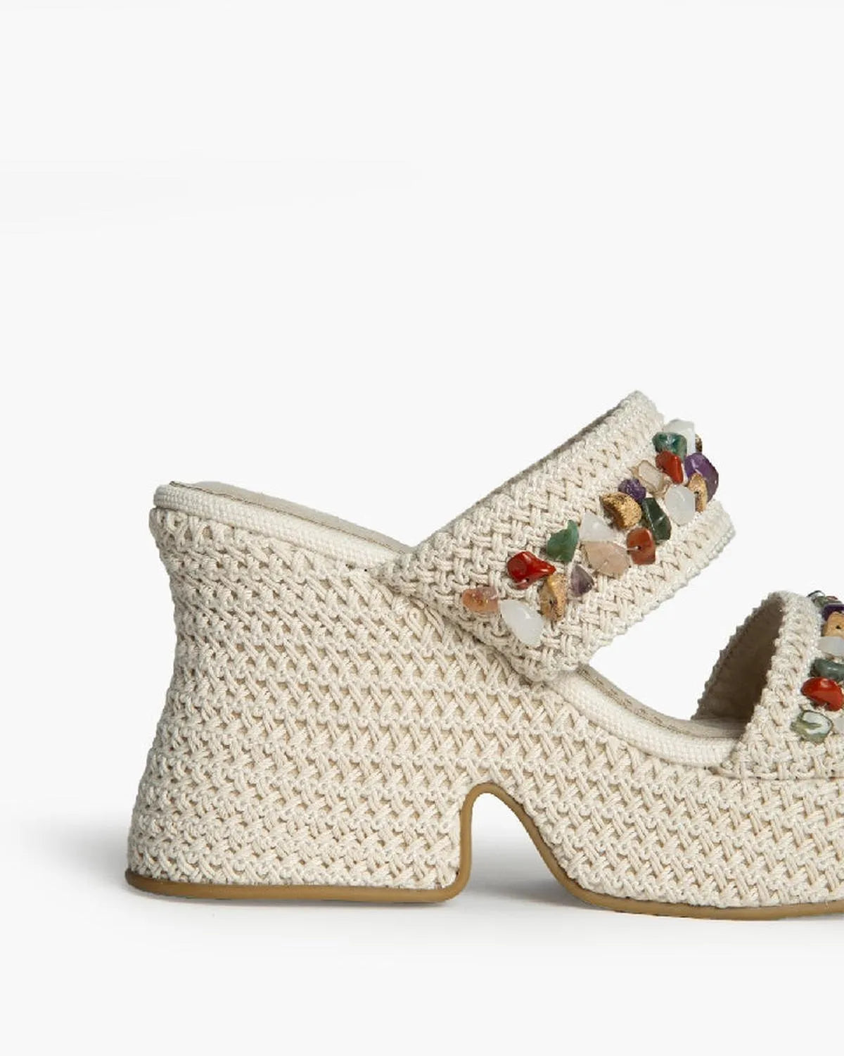 BRAIDED WEDGE IN BEIGE-Wedges-CORINA- Pointure.AE
