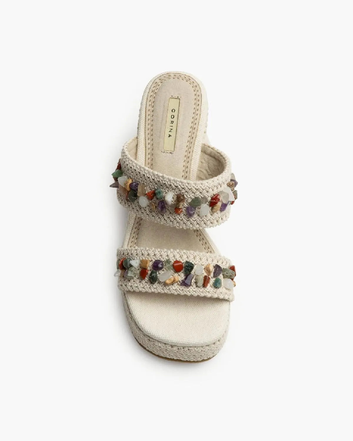 BRAIDED WEDGE IN BEIGE-Wedges-CORINA- Pointure.AE