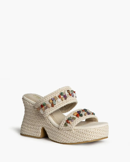 BRAIDED WEDGE IN BEIGE-Wedges-CORINA- Pointure.AE