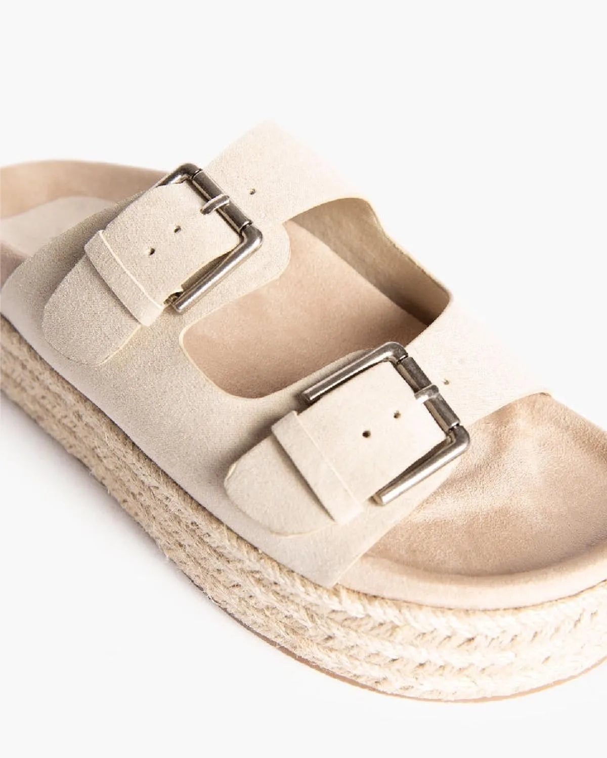 BUCKLED WEDGE MULE IN NATURAL-Wedges-CORINA- Pointure.AE