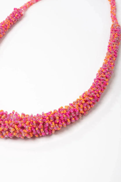 CHOKER NECKLACE IN ORANGE & FUXIA