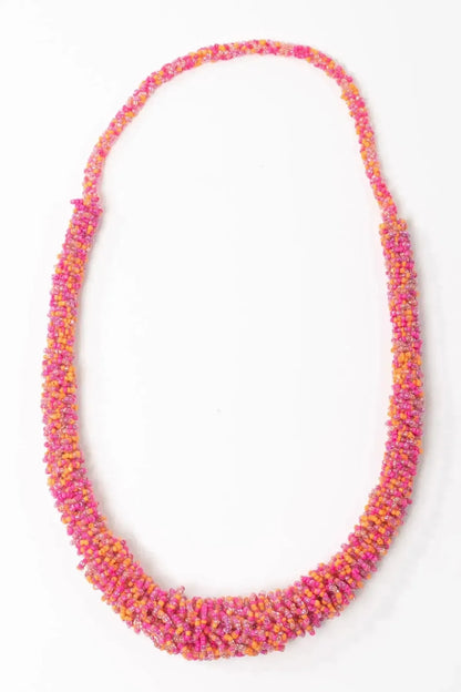 CHOKER NECKLACE IN ORANGE & FUXIA