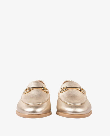 CLASSIC LOAFER IN METALLIC LEATHER-Loafers-UNISA- Pointure.AE