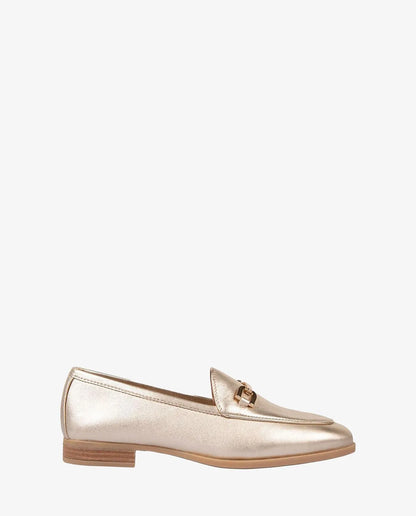 CLASSIC LOAFER IN METALLIC LEATHER-Loafers-UNISA- Pointure.AE