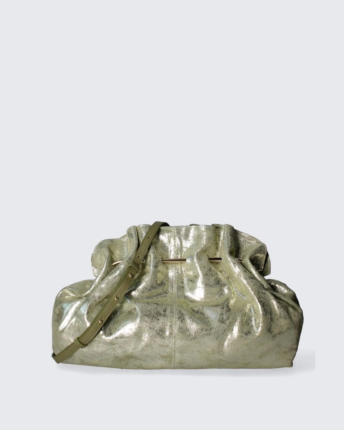 CLUTCH BAG IN METALLIC GREEN-Clutches-MY BEST BAG- Pointure.AE