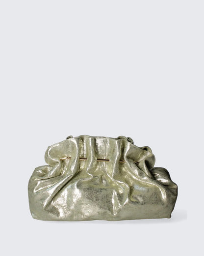 CLUTCH BAG IN METALLIC GREEN-Clutches-MY BEST BAG- Pointure.AE