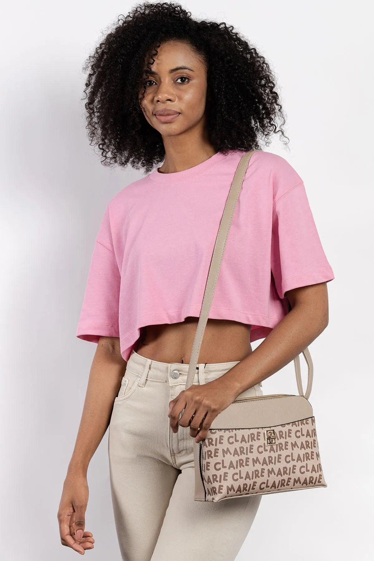 CROSSBODY BAG IN BEIGE-Cross-Body Bags-MARIE CLAIRE- Pointure.AE