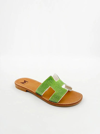 CRYSTAL EMBELISHED SLIPPER-Slippers-MAGA MILANO- Pointure.AE