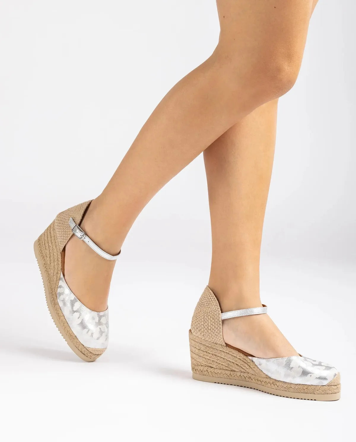 D'ORSAY ESPADRILLE MADE IN PRINTED LEATHER-Espadrilles-UNISA- Pointure.AE