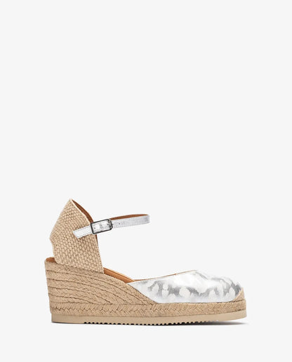 D'ORSAY ESPADRILLE MADE IN PRINTED LEATHER-Espadrilles-UNISA- Pointure.AE