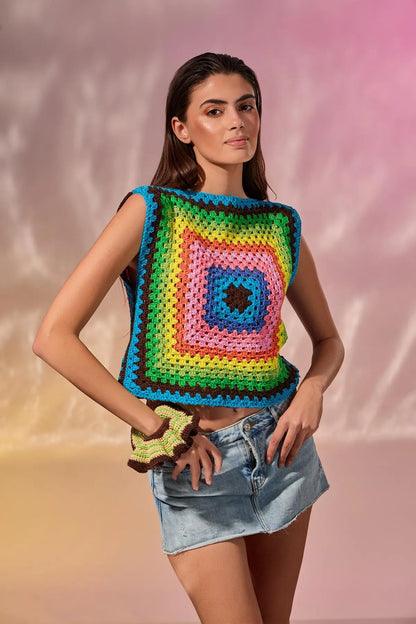 DYES SQUARE TOP-Tops-STEFFY- Pointure.AE