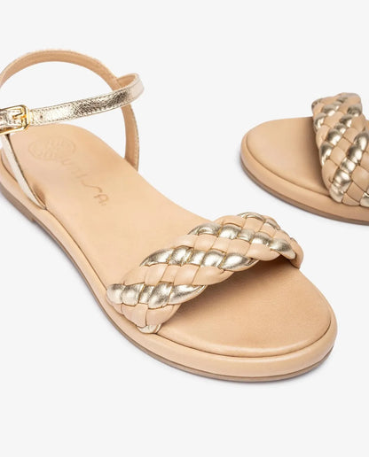 FLAT SANDAL WITH A PLAITED VAMP-Flats-UNISA- Pointure.AE