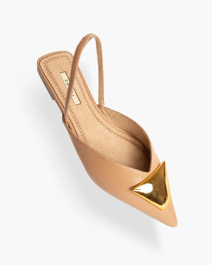 FLAT SLINGBACK WITH METAL DETAIL-Flats-CORINA- Pointure.AE