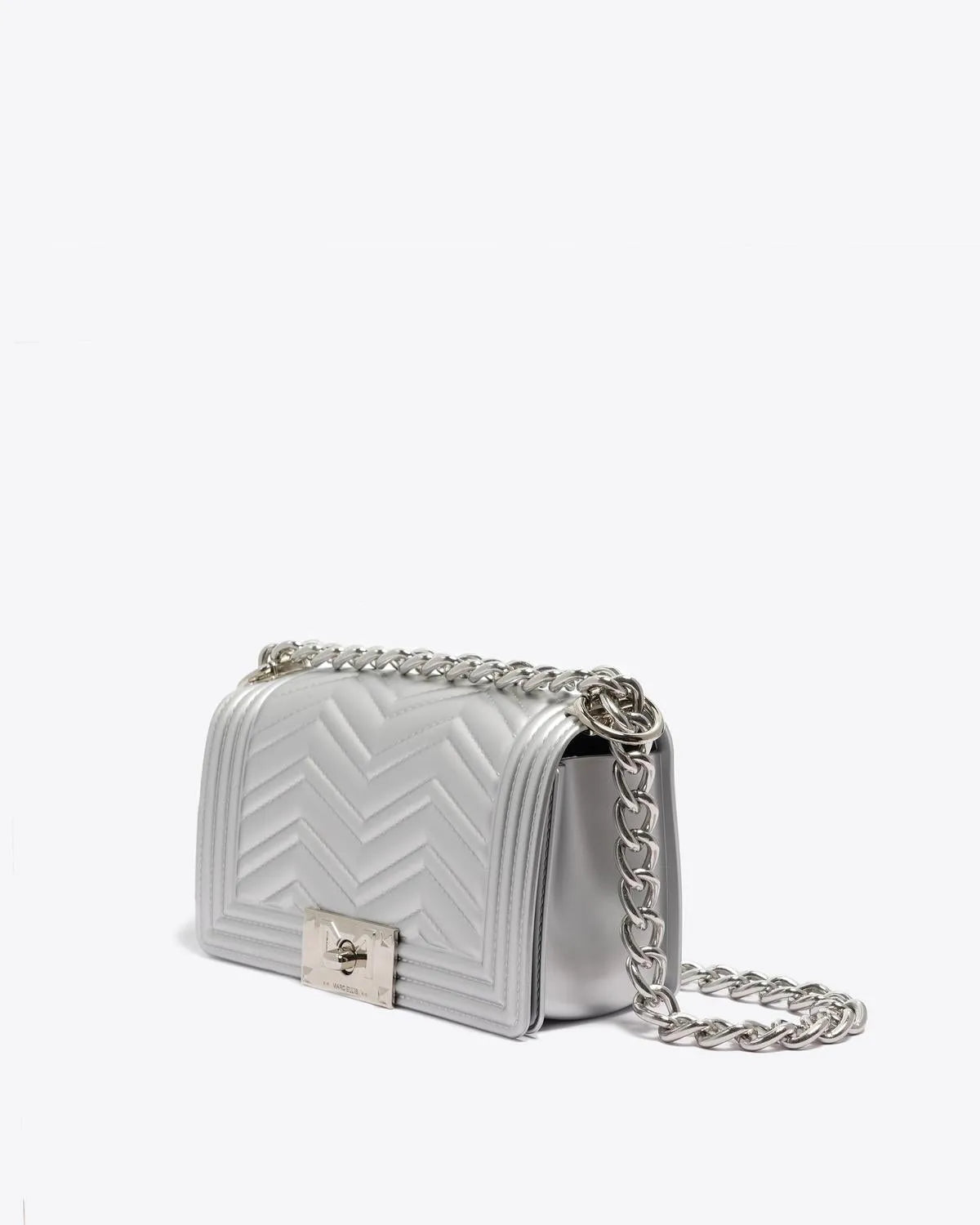 FLAT XS MANHATTAN IN SILVER-Cross-Body Bags-MARC ELLIS- Pointure.AE