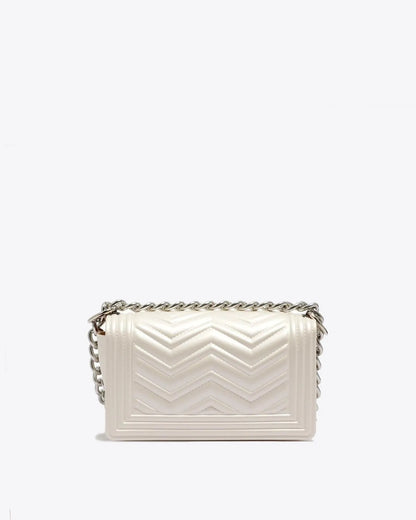 FLAT XS MANHATTAN IN WHITE-Cross-Body Bags-MARC ELLIS- Pointure.AE