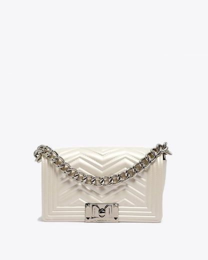 FLAT XS MANHATTAN IN WHITE-Cross-Body Bags-MARC ELLIS- Pointure.AE