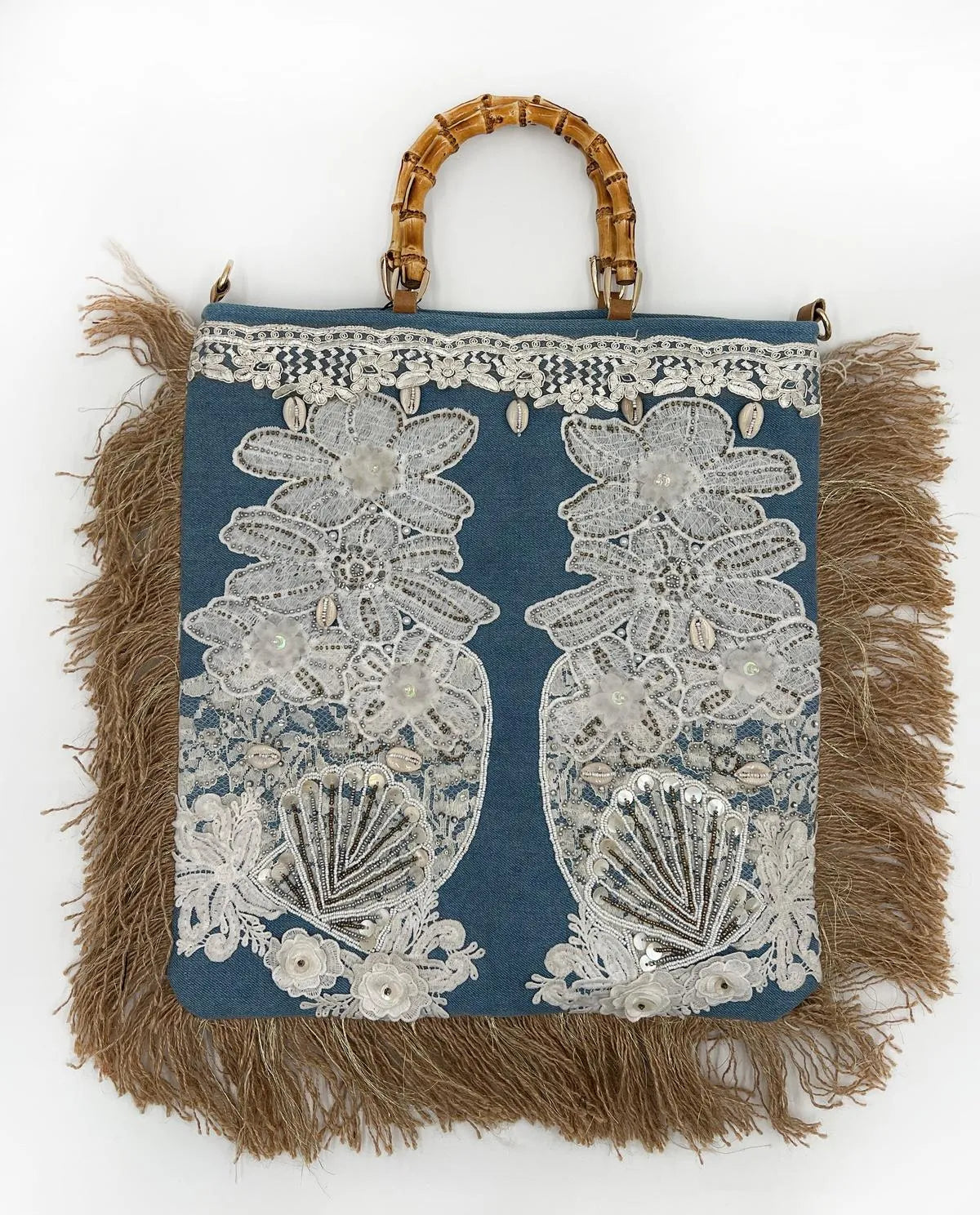 HAND EMBROIDERY DENIM BAG-Top Handle Bags-ALEX MAX- Pointure.AE