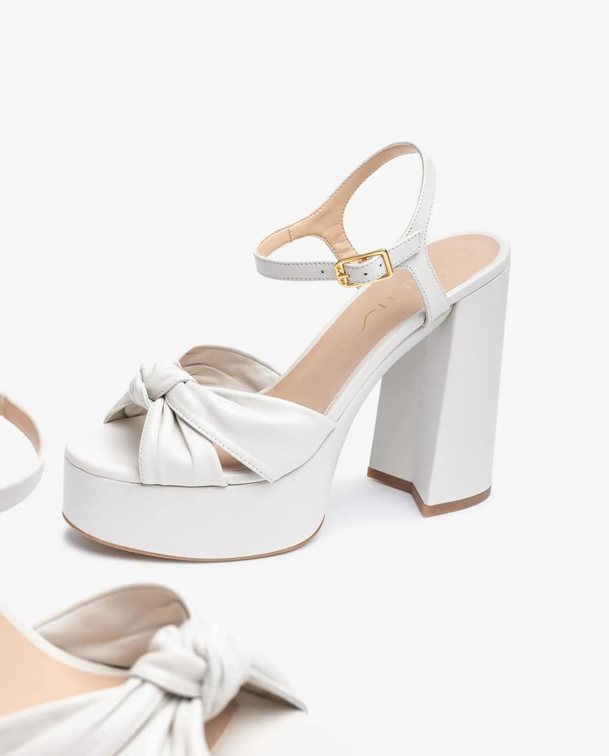 HIGH HEEL SANDAL IN IVORY-Sandals-UNISA- Pointure.AE