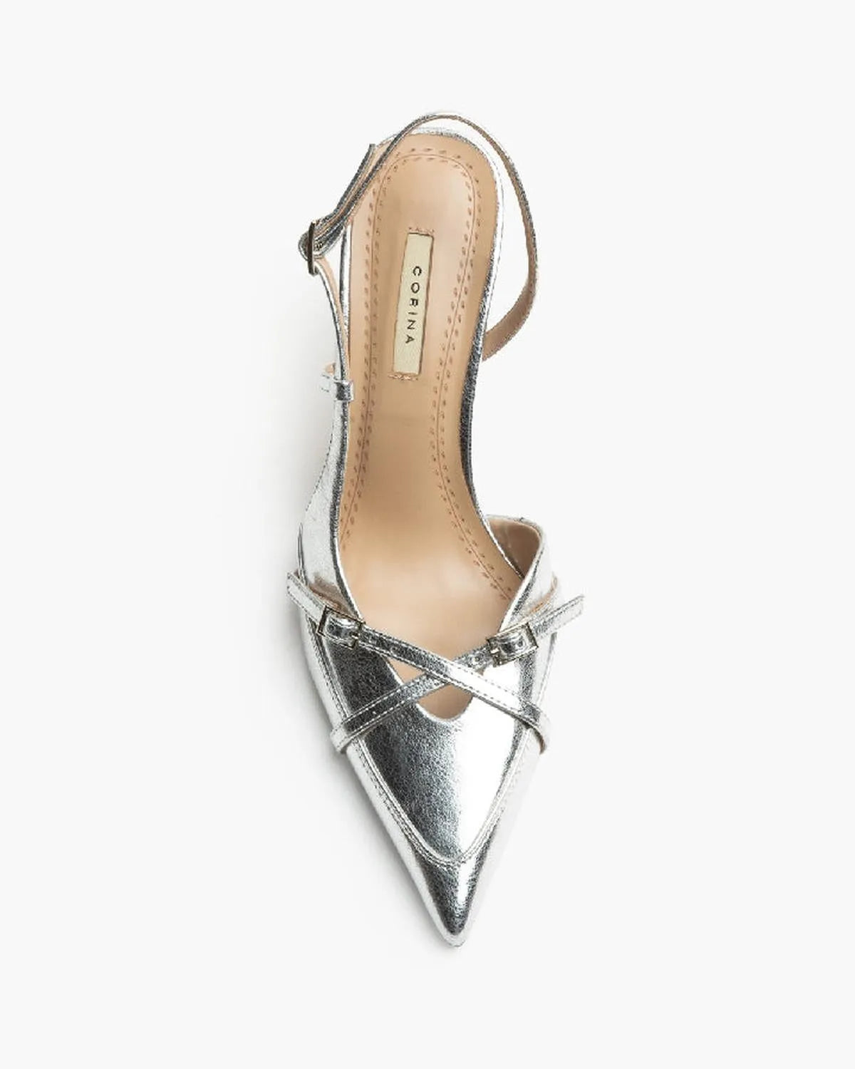 HIGH HEEL SLING-BACK IN SILVER-Sling Backs-CORINA- Pointure.AE