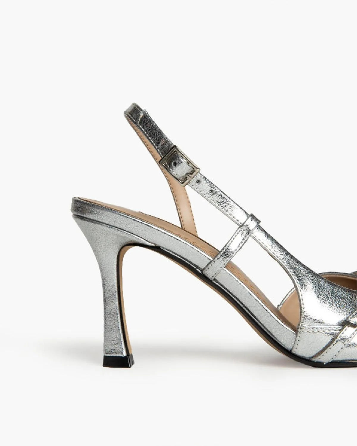 HIGH HEEL SLING-BACK IN SILVER-Sling Backs-CORINA- Pointure.AE