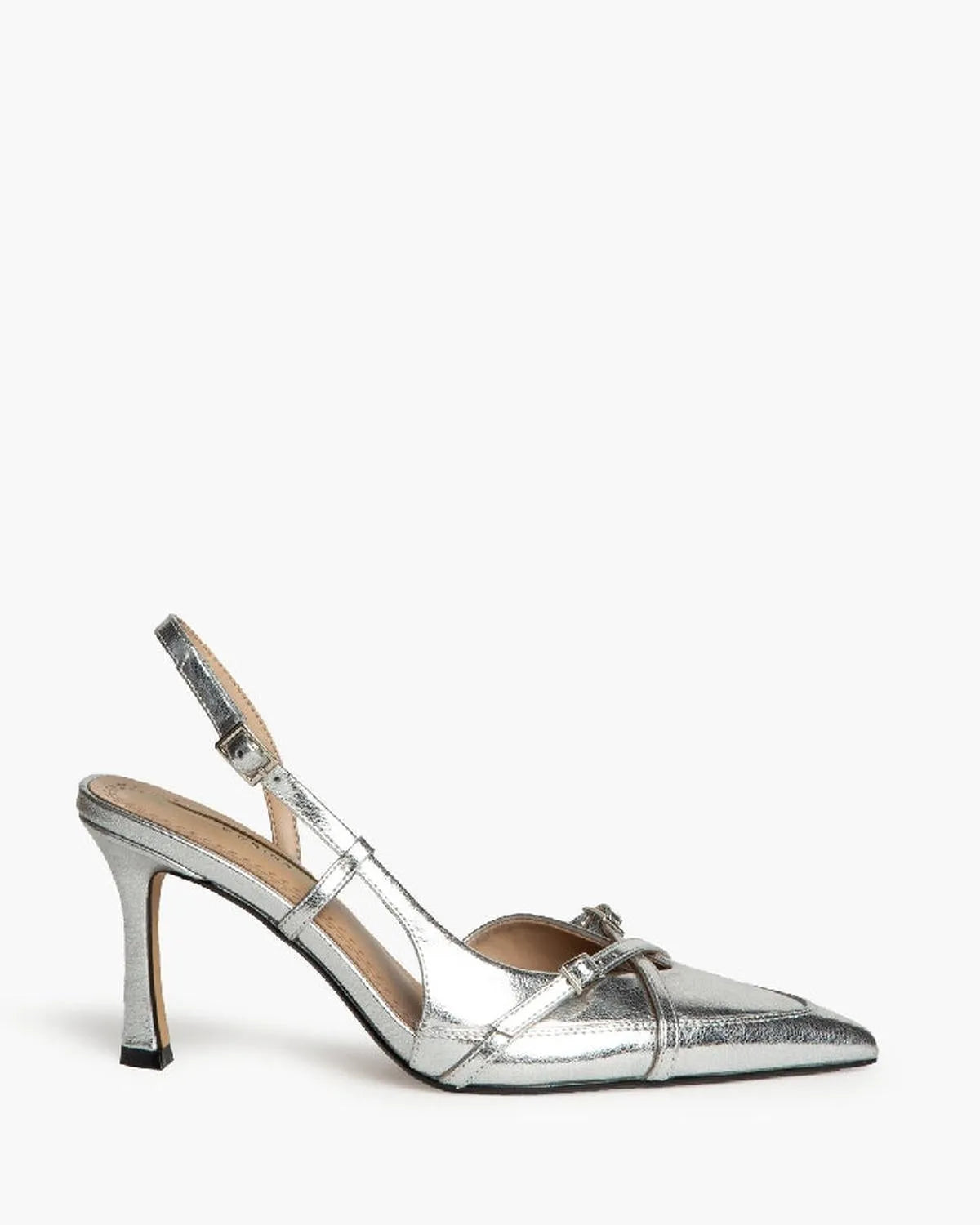 HIGH HEEL SLING-BACK IN SILVER-Sling Backs-CORINA- Pointure.AE