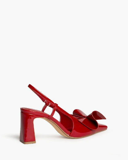 HIGH HEEL WITH BOW DETAIL IN RED-Sling Backs-CORINA- Pointure.AE