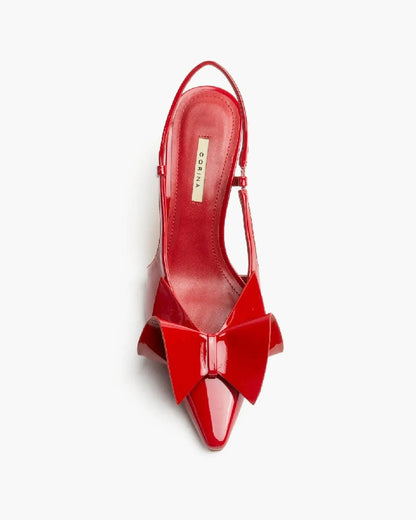 HIGH HEEL WITH BOW DETAIL IN RED-Sling Backs-CORINA- Pointure.AE