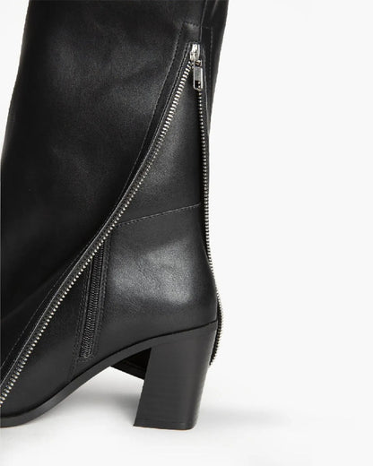 HIGH KNEE FOLD OVER WESTERN BOOTS-Boots-CORINA- Pointure.AE