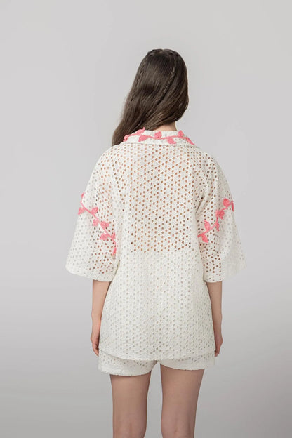 “JOURNEY” EMBROIDERED WHITE SET-Outfit Sets-STEFFY- Pointure.AE