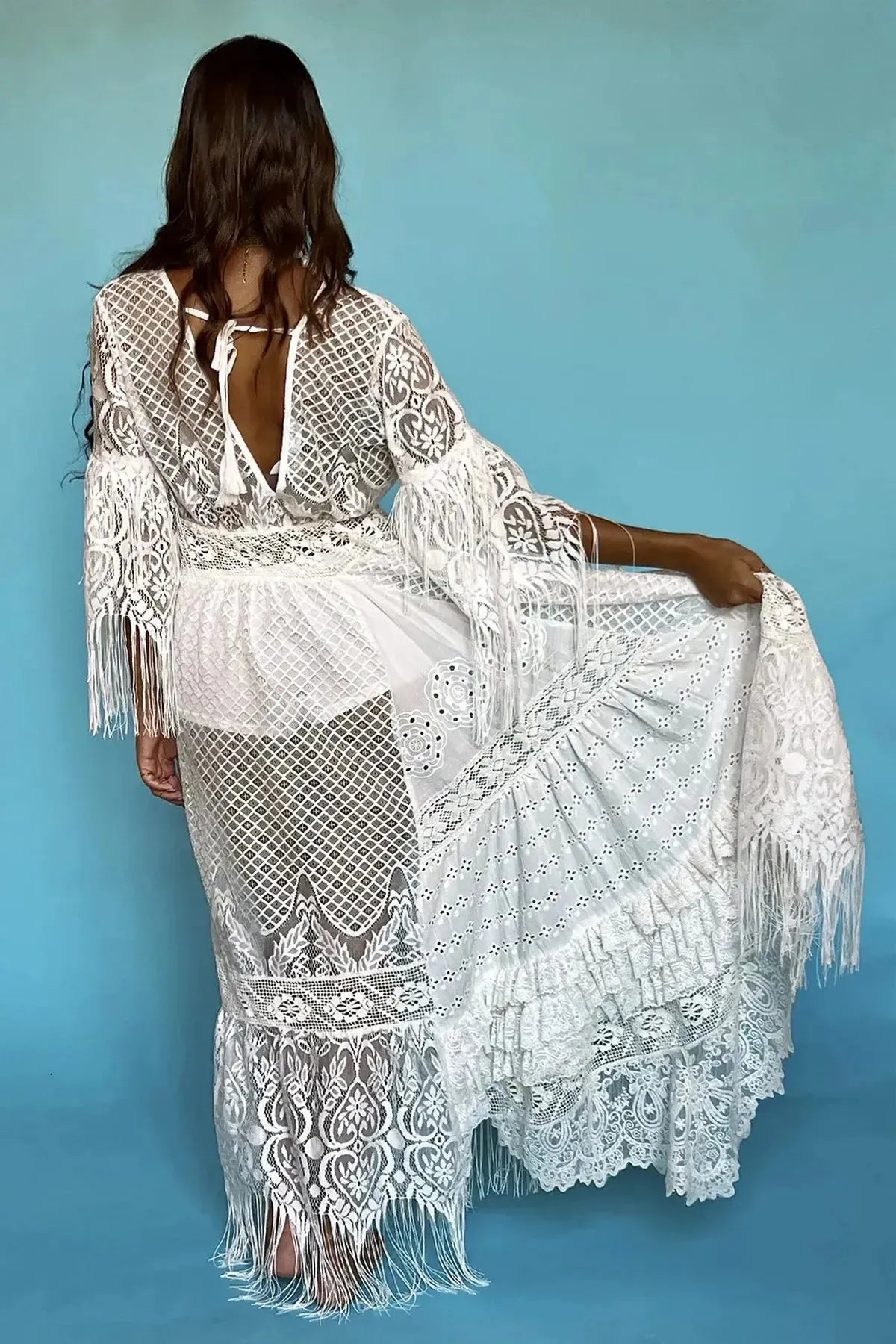 LACE BOHO DRESS - COVERUP