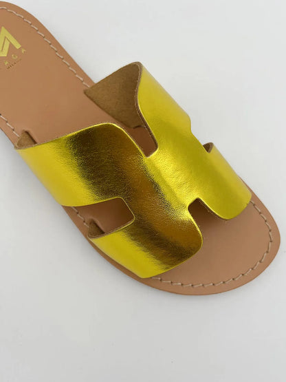 LAMINATO WIDE STRAP SLIPPER-Slippers-MAGA MILANO- Pointure.AE