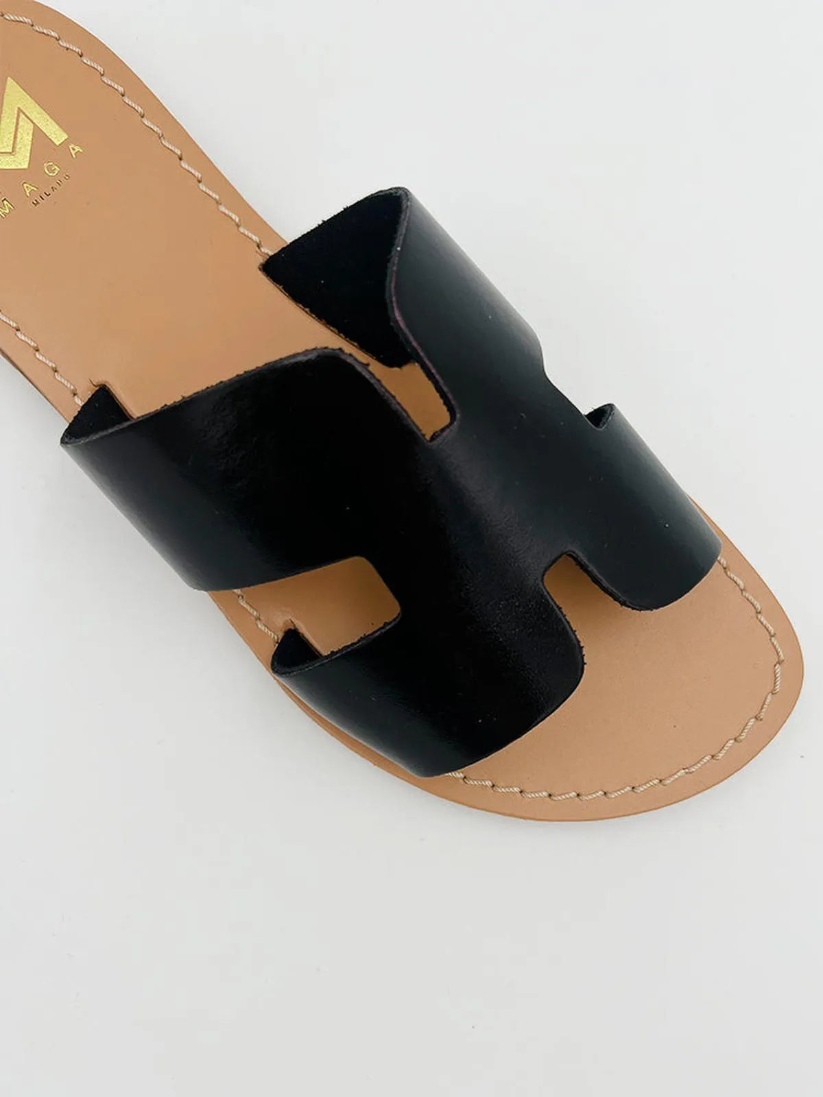 LAMINATO WIDE STRAP SLIPPER-Slippers-MAGA MILANO- Pointure.AE