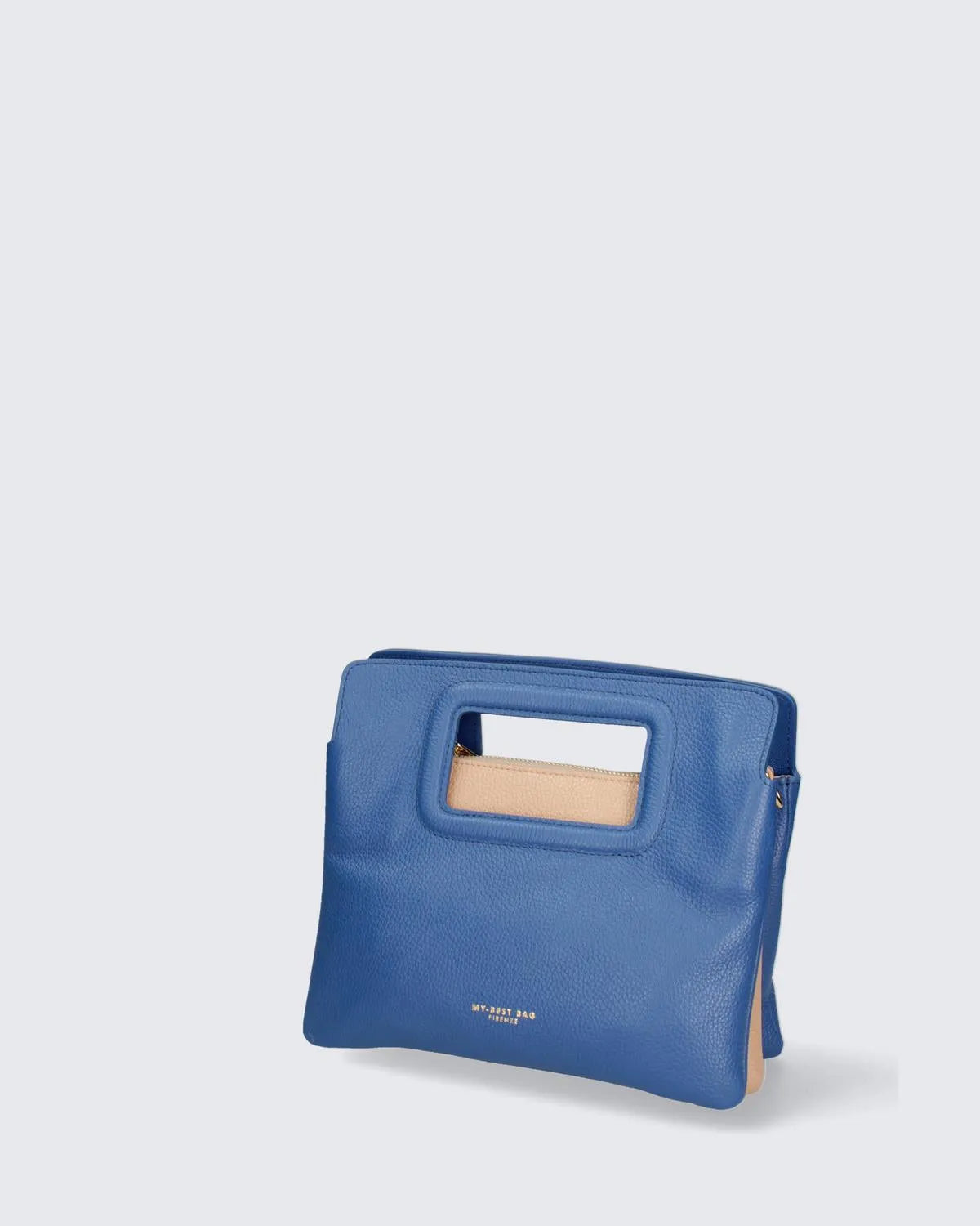LEATHER HANDBAG IN BLUE-Top Handle Bags-MY BEST BAG- Pointure.AE