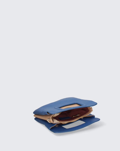 LEATHER HANDBAG IN BLUE-Top Handle Bags-MY BEST BAG- Pointure.AE