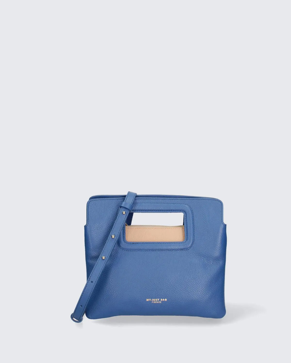 LEATHER HANDBAG IN BLUE-Top Handle Bags-MY BEST BAG- Pointure.AE