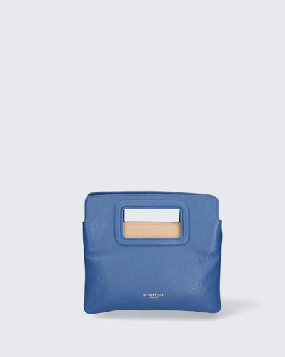 LEATHER HANDBAG IN BLUE-Top Handle Bags-MY BEST BAG- Pointure.AE