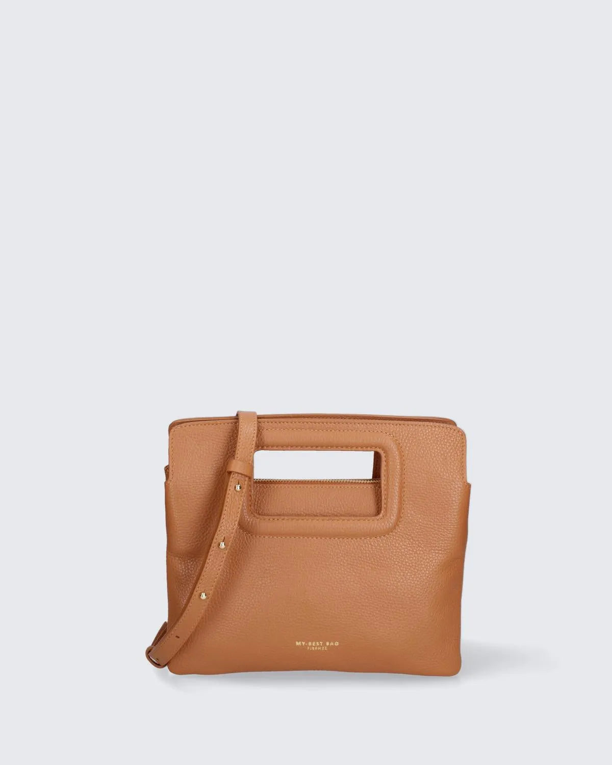 LEATHER HANDBAG IN BROWN-Top Handle Bags-MY BEST BAG- Pointure.AE