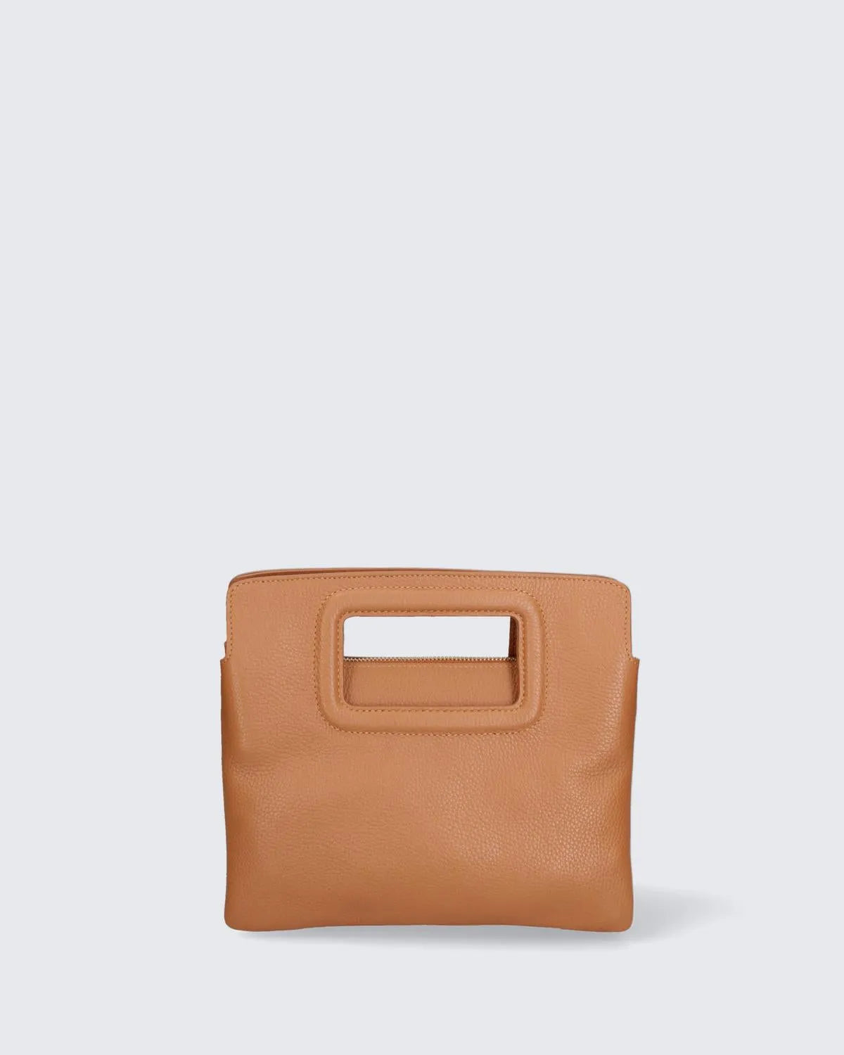 LEATHER HANDBAG IN BROWN-Top Handle Bags-MY BEST BAG- Pointure.AE