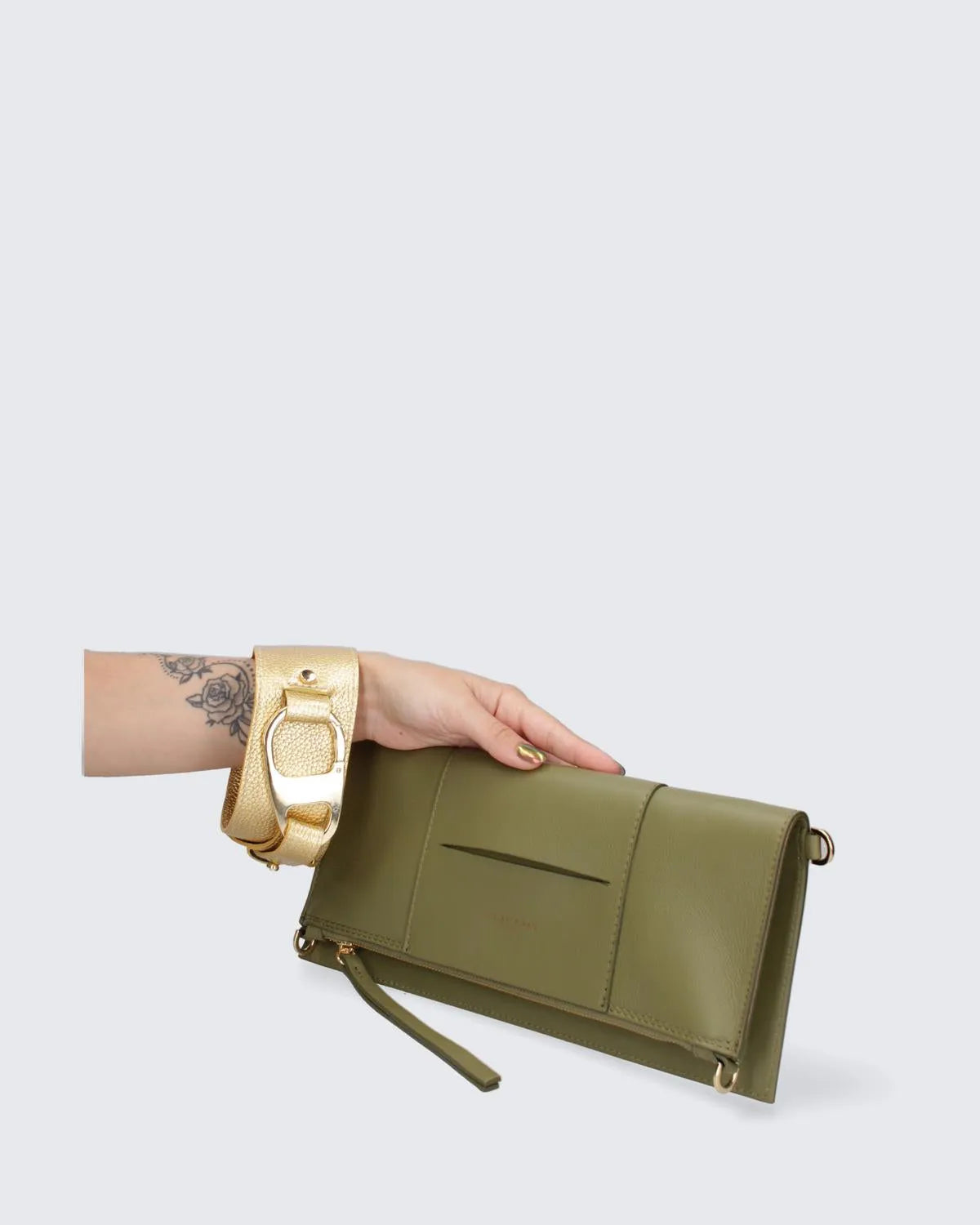 LEATHER POUCH IN GREEN-Pouches-MY BEST BAG- Pointure.AE