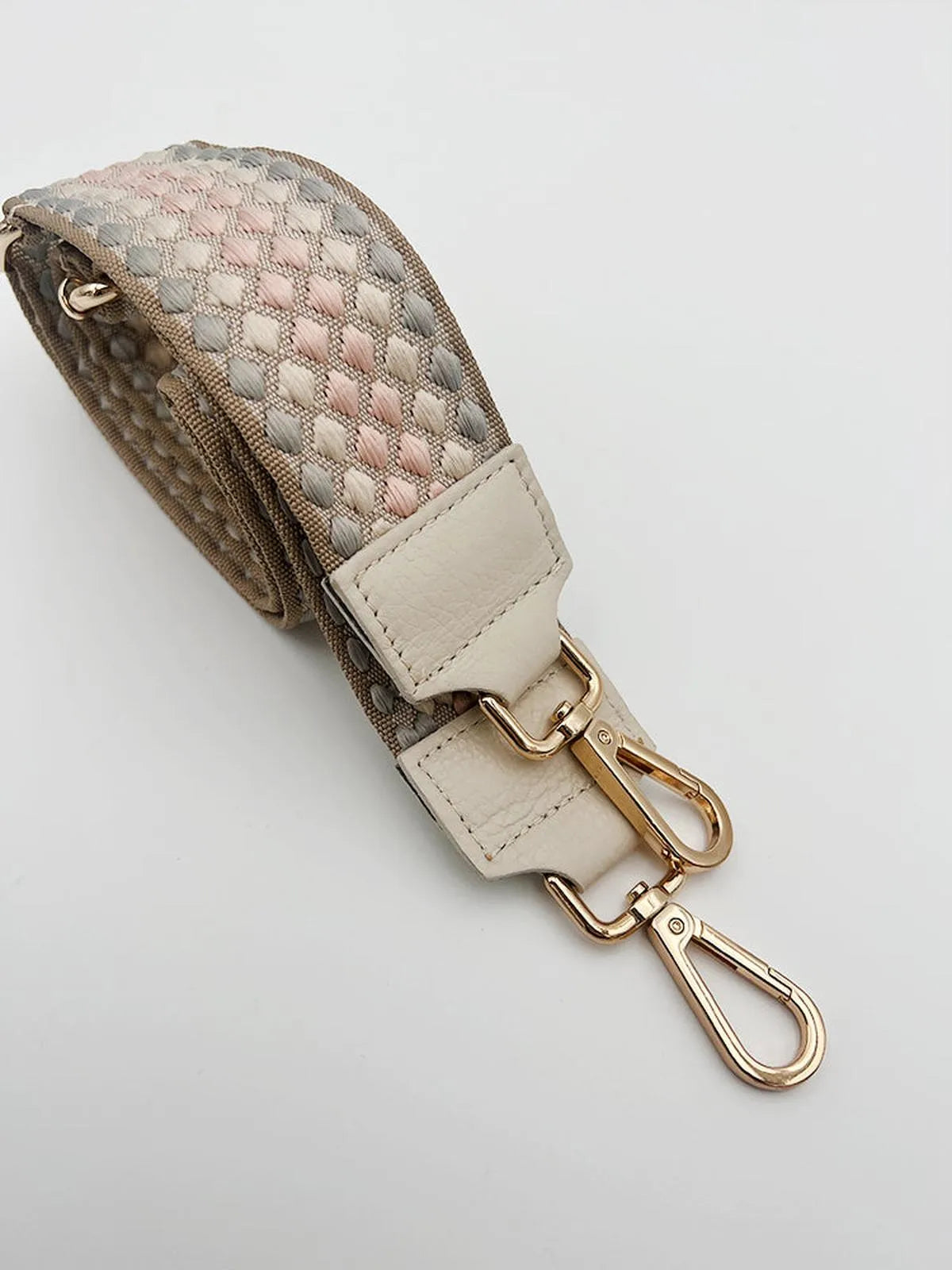 LEATHER TRIMMED BAG STRAP-Bag Straps-POINTURE- Pointure.AE