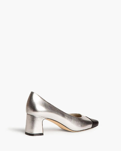 LOW HEEL PUMP IN SILVER-Pumps-CORINA- Pointure.AE