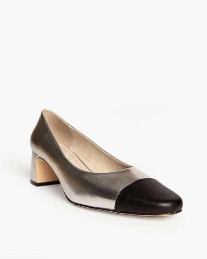 LOW HEEL PUMP IN SILVER-Pumps-CORINA- Pointure.AE