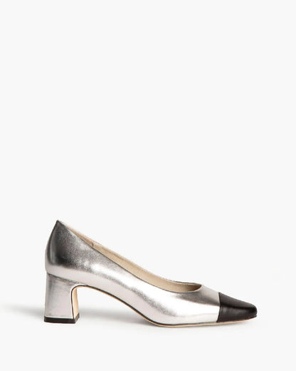 LOW HEEL PUMP IN SILVER-Pumps-CORINA- Pointure.AE