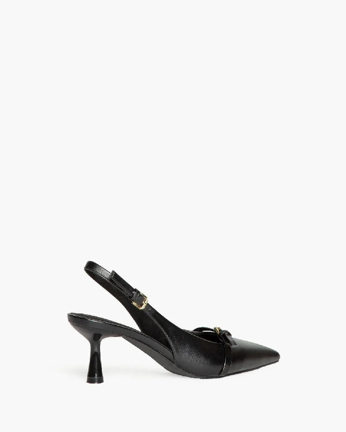LOW HEEL SLING BACK IN BLACK-Sling Backs-CORINA- Pointure.AE