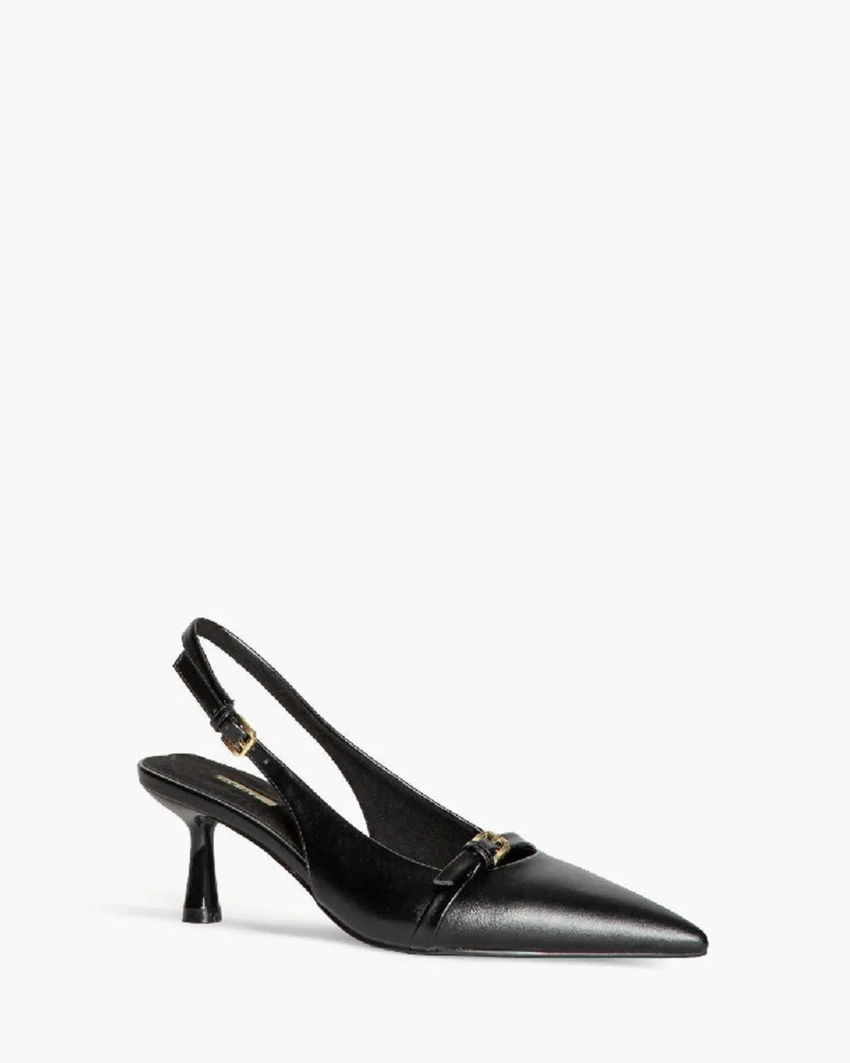 LOW HEEL SLING BACK IN BLACK-Sling Backs-CORINA- Pointure.AE