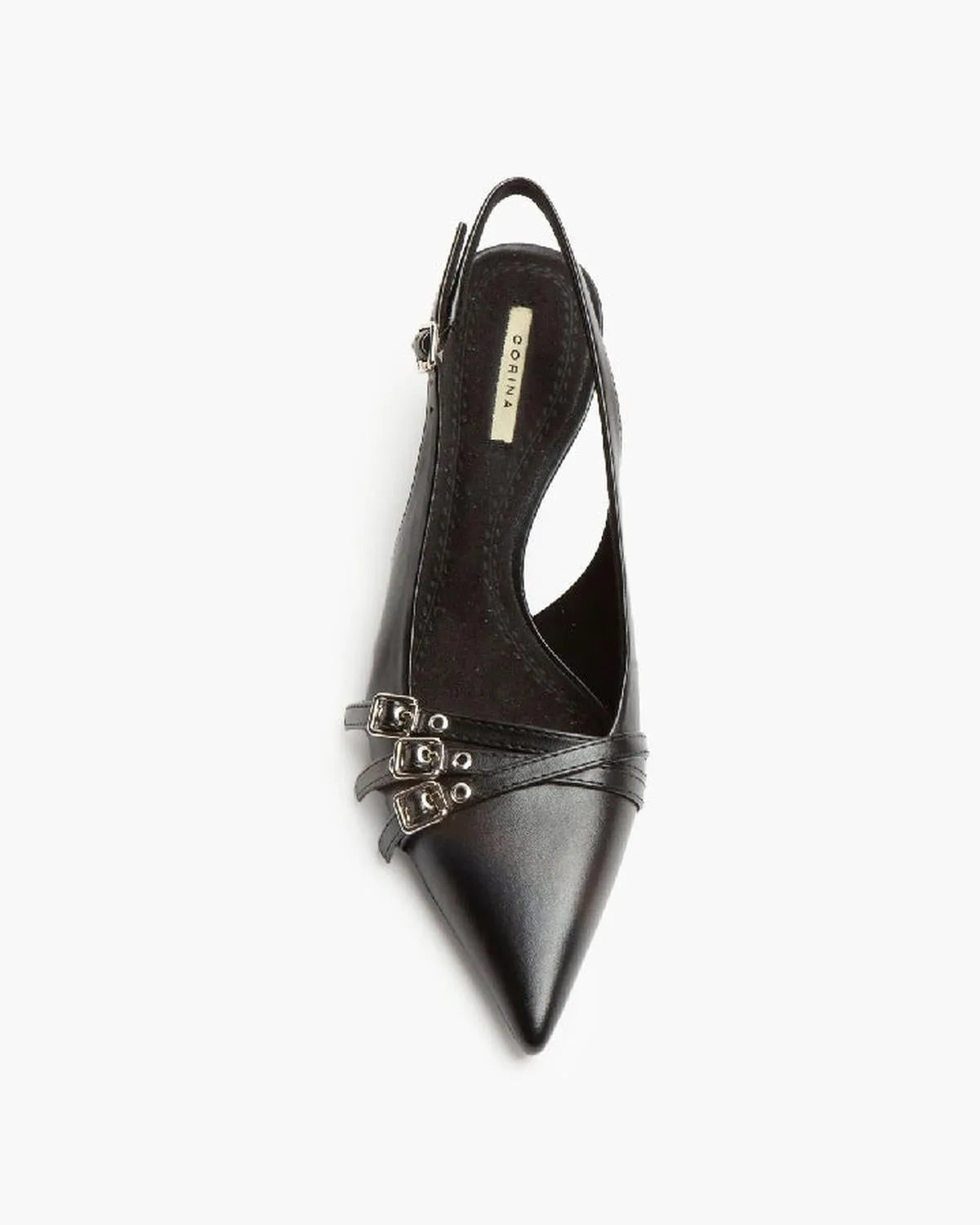 LOW HEEL SLING BACK IN BLACK-Sling Backs-CORINA- Pointure.AE