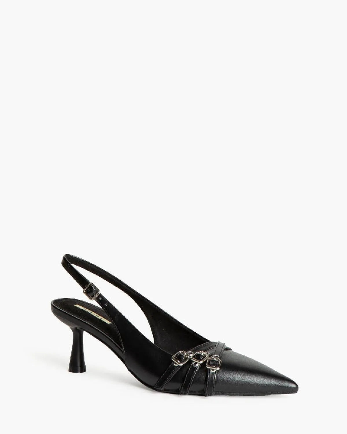 LOW HEEL SLING BACK IN BLACK-Sling Backs-CORINA- Pointure.AE